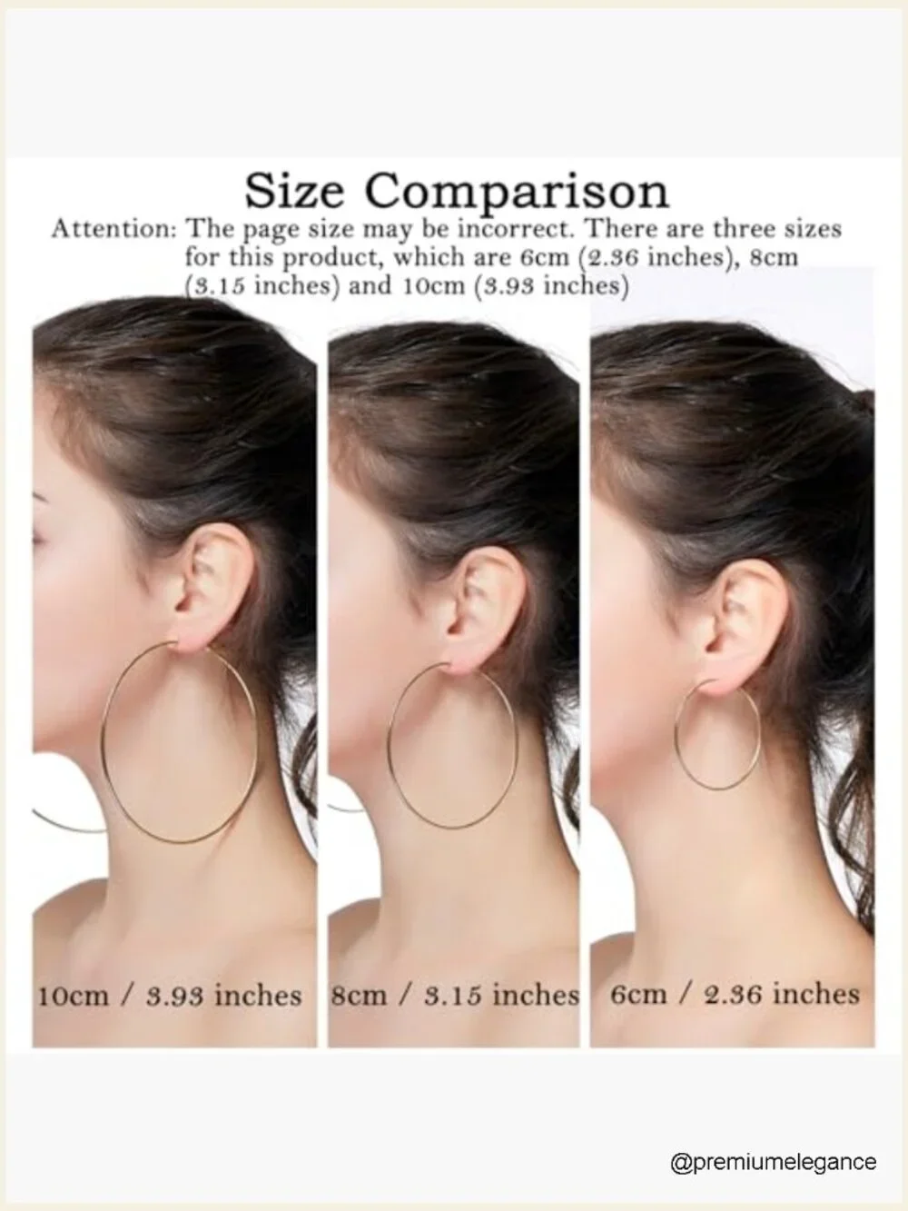 10cm Hypoallergenic Lightweight Hoop Earrings Women Men Geometric Circle